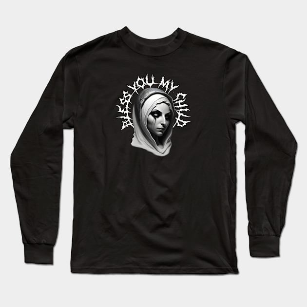 Demonic Nun (White Version) Long Sleeve T-Shirt by ColorCanvas